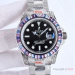 Swiss Replica Rolex Yacht-Master 40 Cotton Candy Watch Cal.3135 Baguette Diamond Bezel